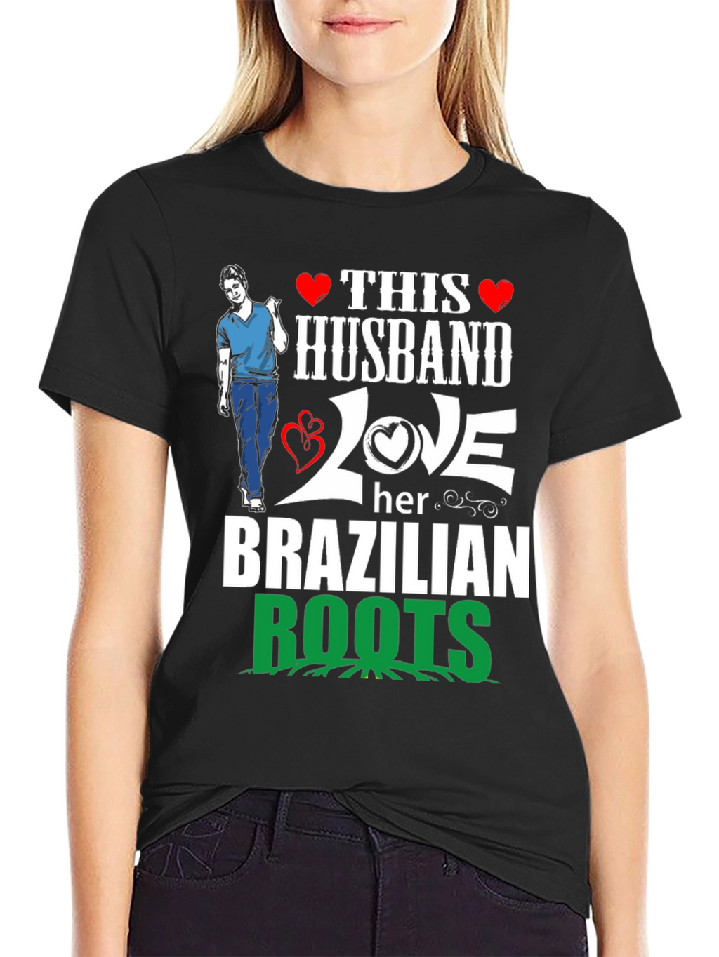 Husband Love Brazilian Roots Graphic T-Shirt