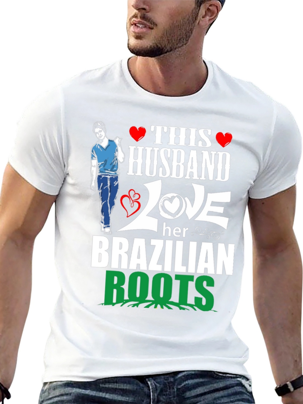 Husband Love Brazilian Roots Graphic T-Shirt