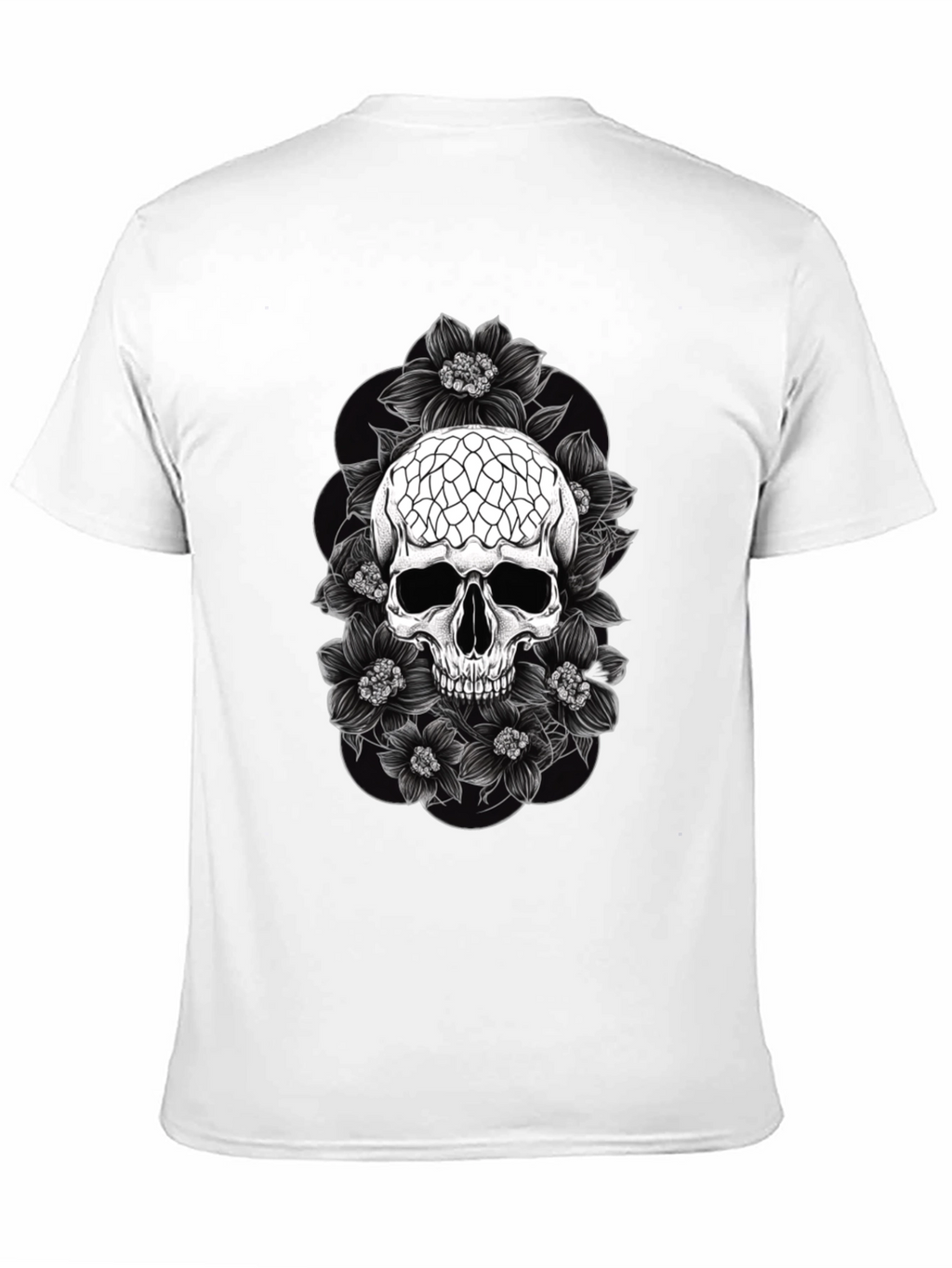 Skull & Flower Graphic Tee - Dark Aesthetic T-Shirt