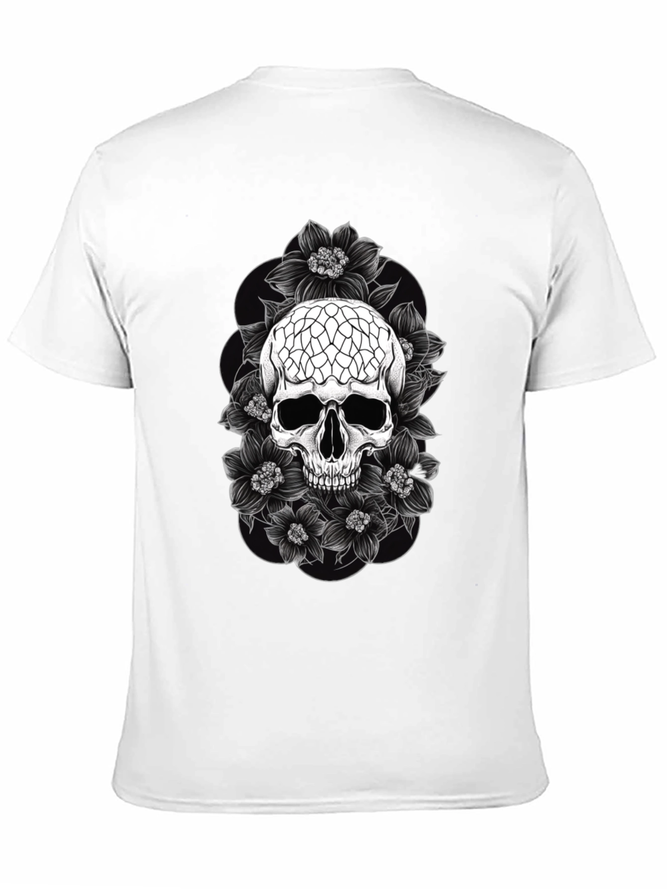 Skull & Flower Graphic Tee - Dark Aesthetic T-Shirt