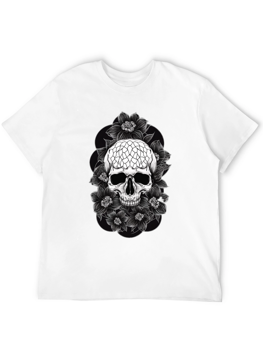 Skull & Flower Graphic Tee - Dark Aesthetic T-Shirt