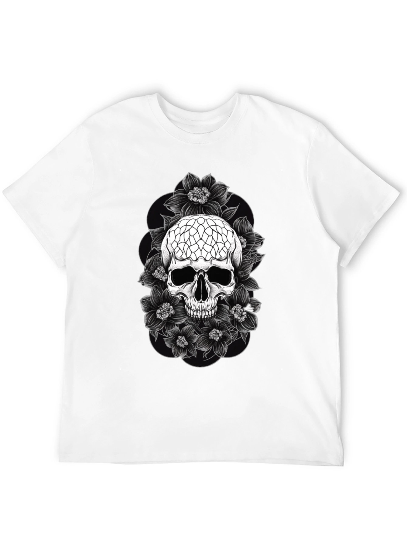 Skull & Flower Graphic Tee - Dark Aesthetic T-Shirt