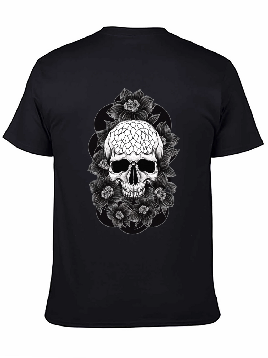 Skull & Flower Graphic Tee - Dark Aesthetic T-Shirt