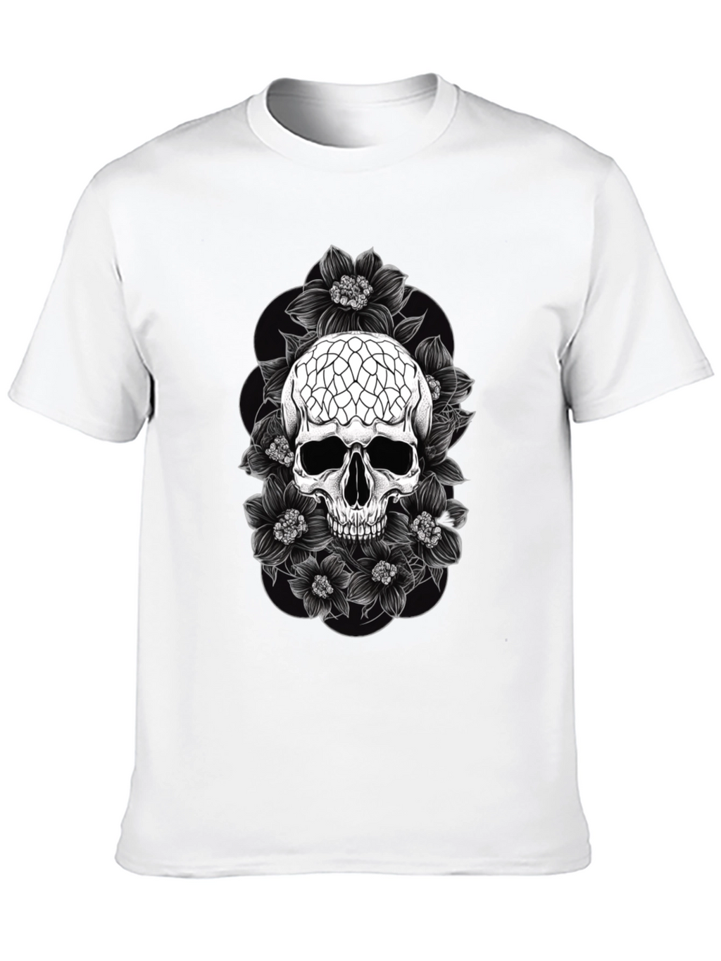 Skull & Flower Graphic Tee - Dark Aesthetic T-Shirt