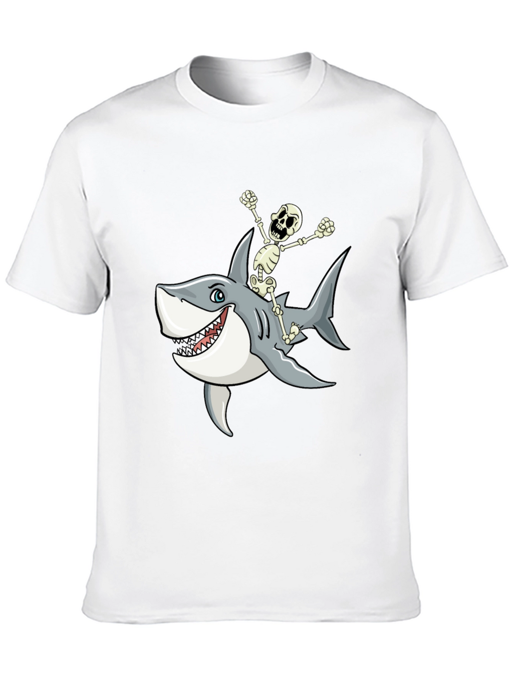 Shark Riding Skeleton T-Shirt