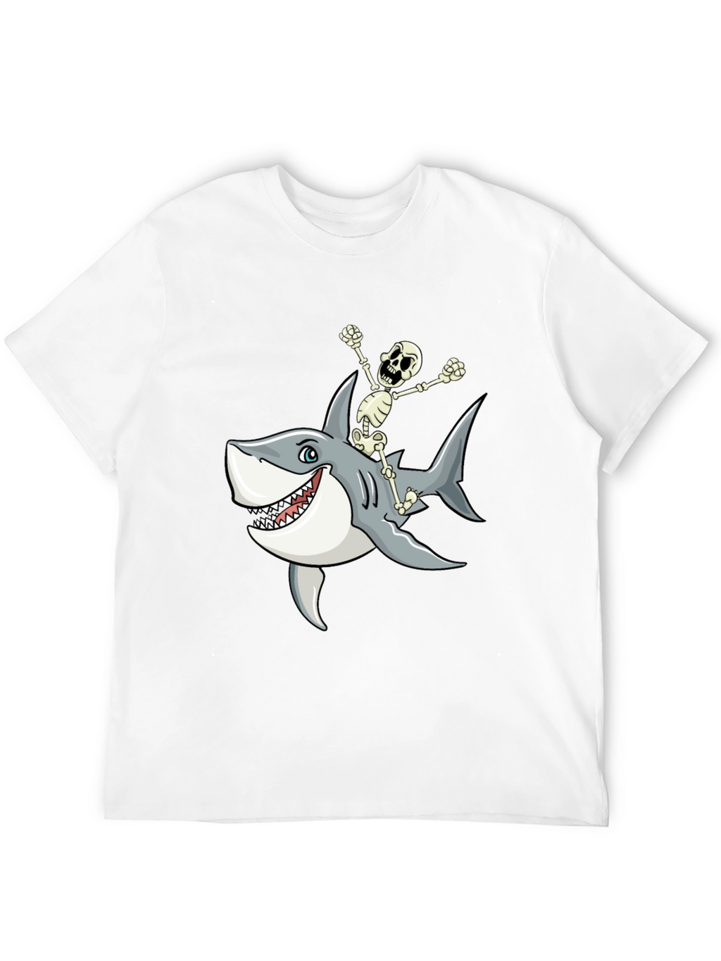 Shark Riding Skeleton T-Shirt