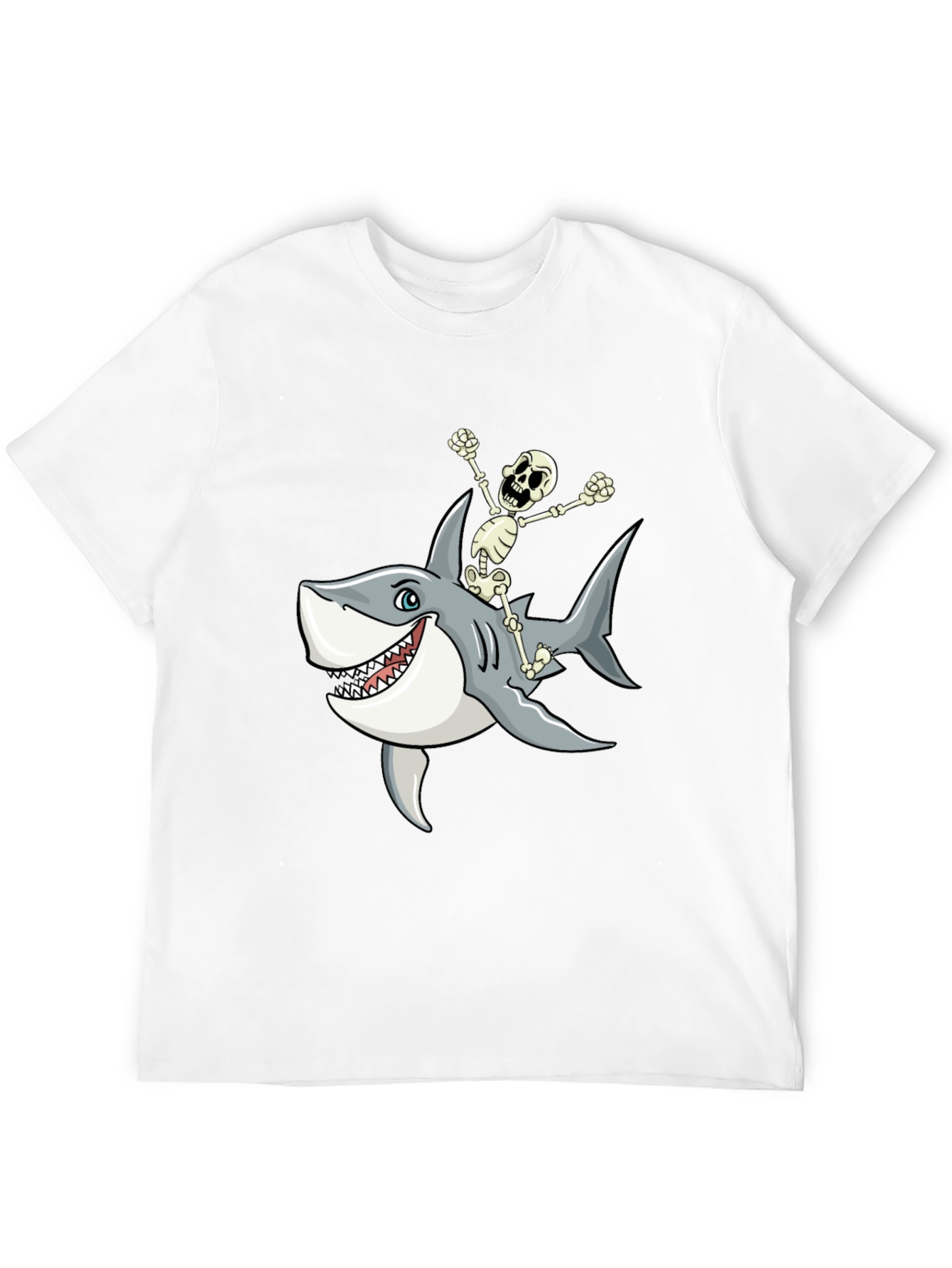 Shark Riding Skeleton T-Shirt