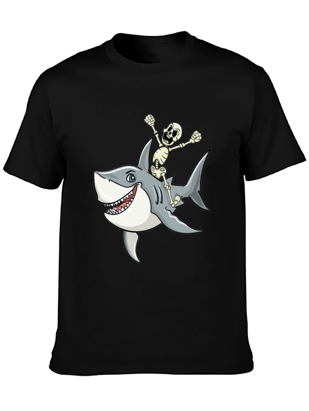 Shark Riding Skeleton T-Shirt