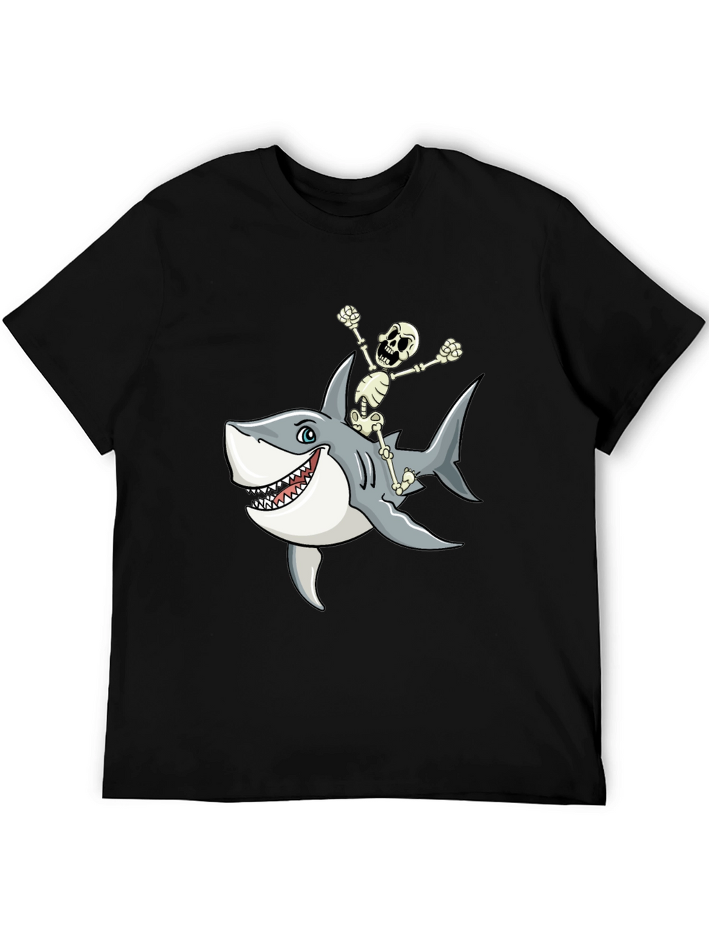 Shark Riding Skeleton T-Shirt
