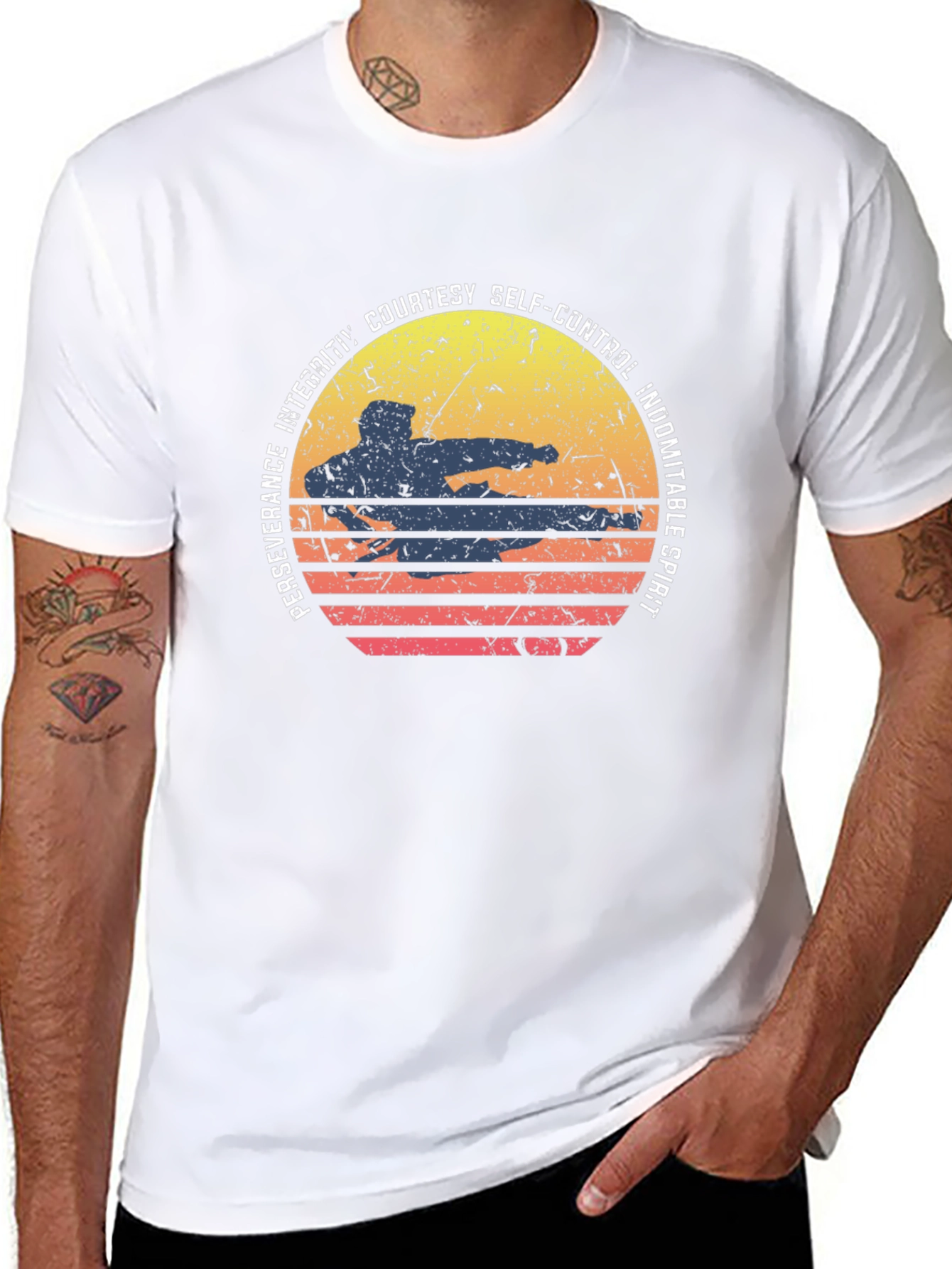 Martial Arts Sunset Graphic Tee