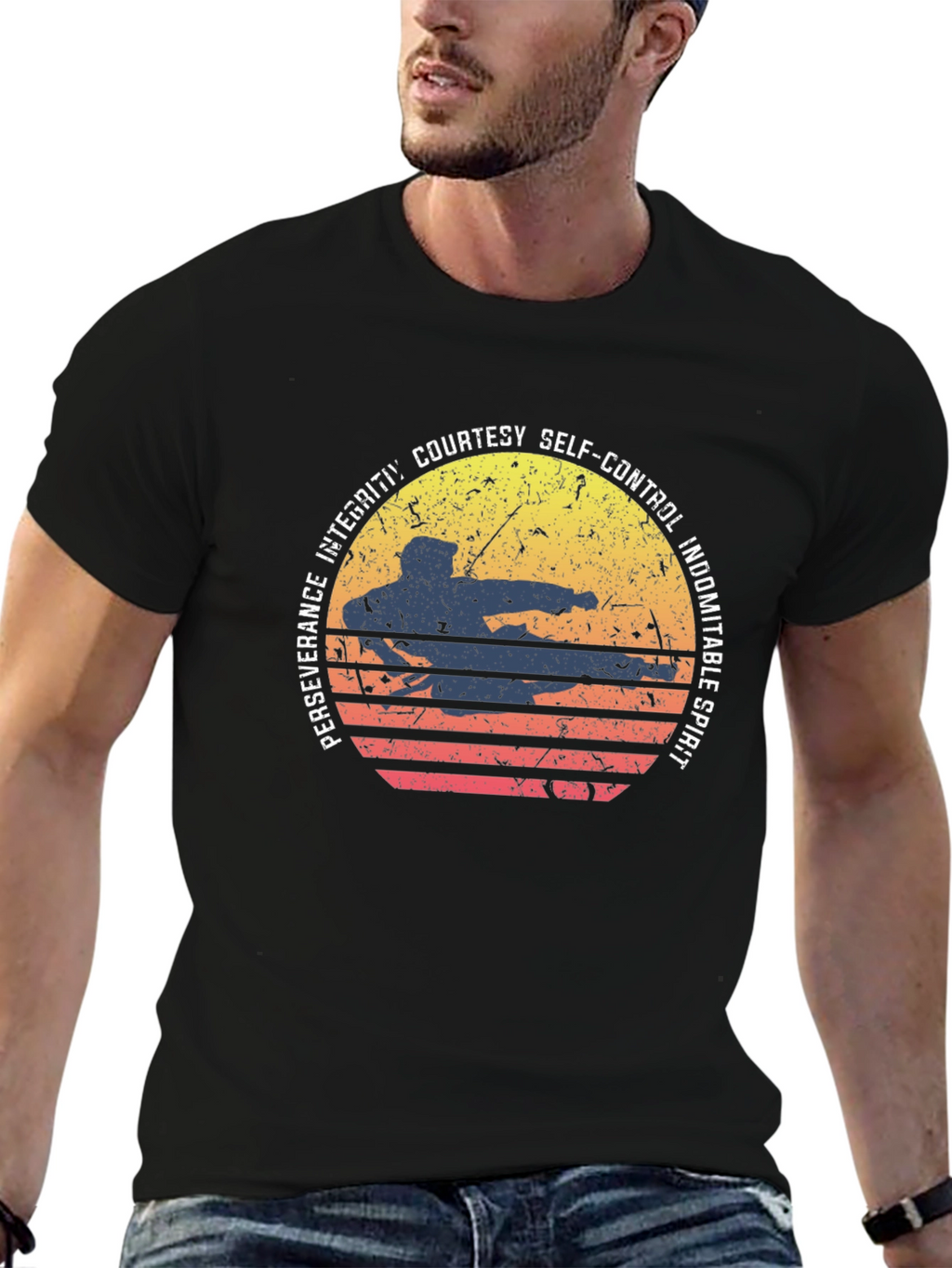 Martial Arts Sunset Graphic Tee