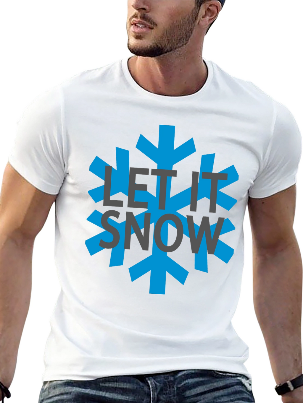 Let It Snow Black Graphic Tee