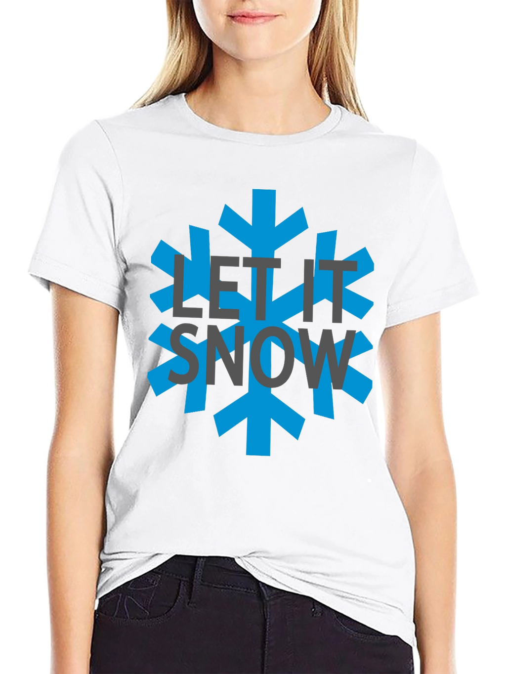 Let It Snow Black Graphic Tee