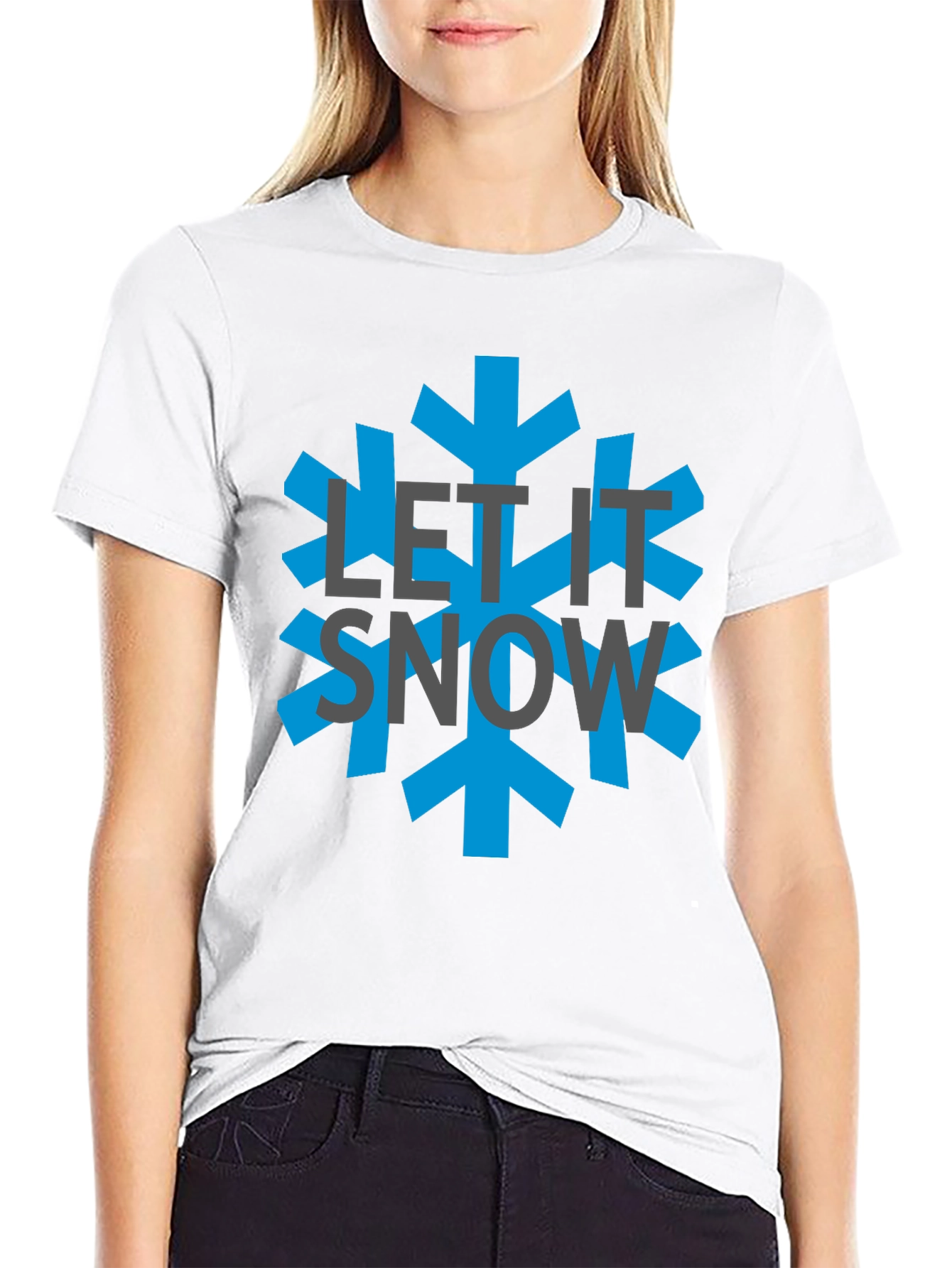 Let It Snow Black Graphic Tee