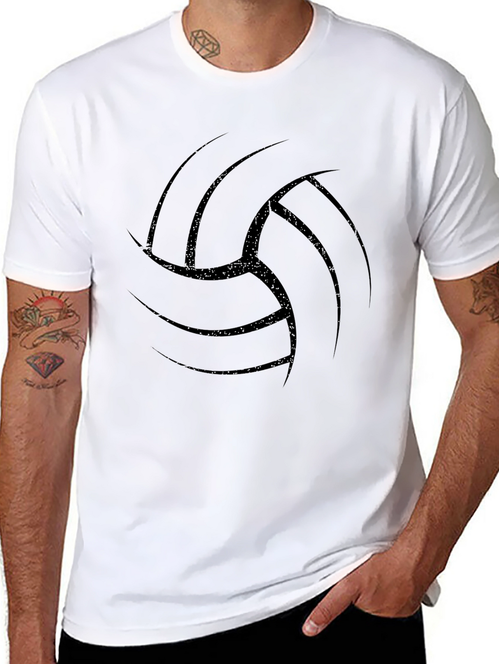 Volleyball Graphic T-Shirt - Black