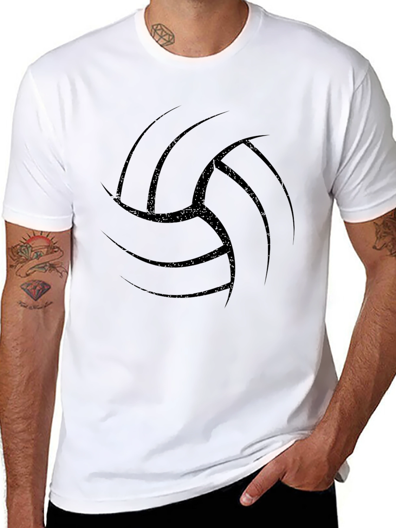 Volleyball Graphic T-Shirt - Black
