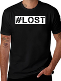 #Lost Graphic Tee - Distressed Print Black T-Shirt