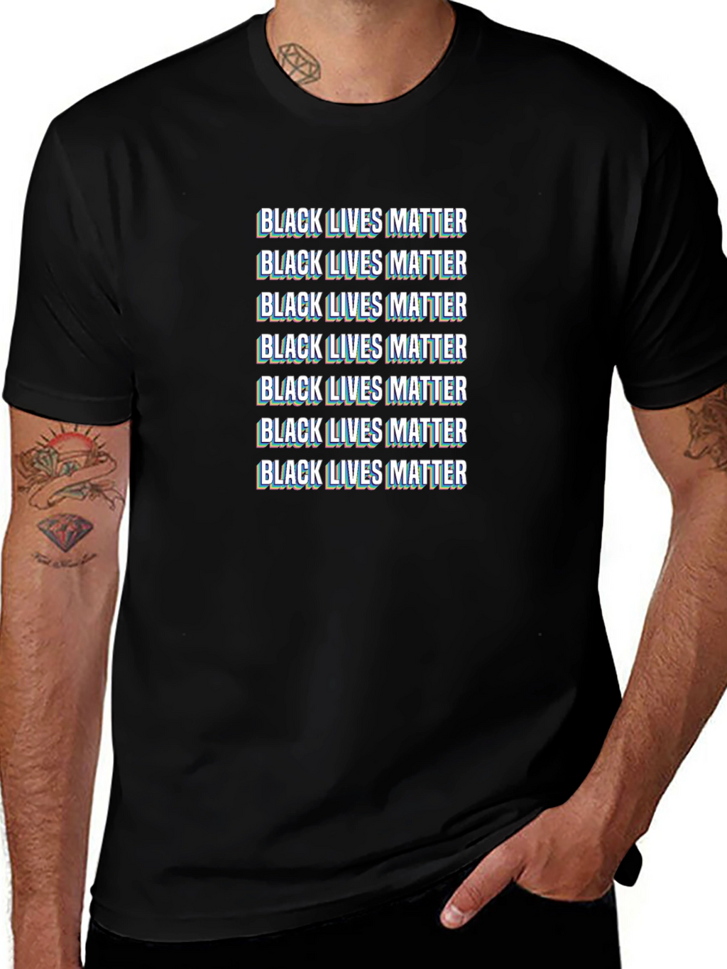 Black Lives Matter Glitch T-Shirt BLM Activism Tee