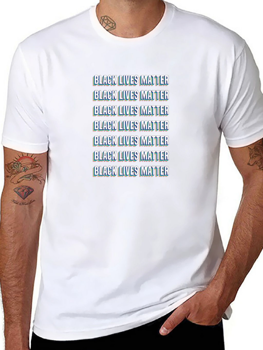 Black Lives Matter Glitch T-Shirt BLM Activism Tee