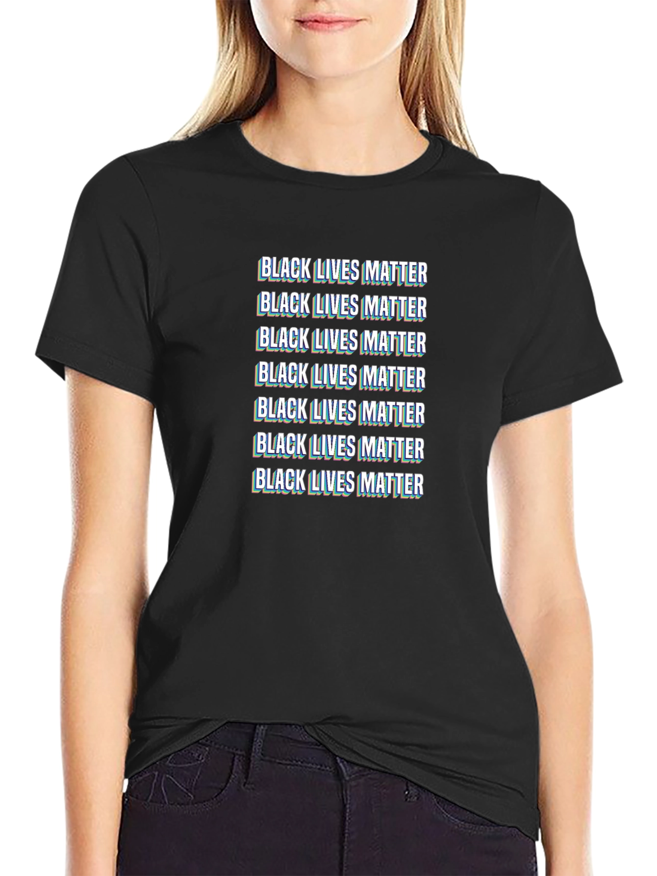 Black Lives Matter Glitch T-Shirt BLM Activism Tee