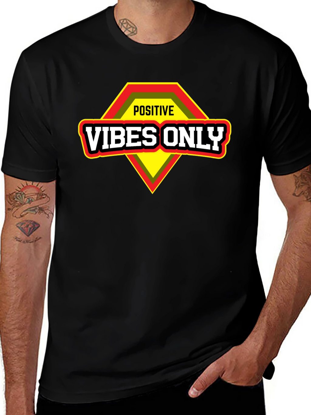Positive Vibes Only Graphic T-Shirt - Motivational Design