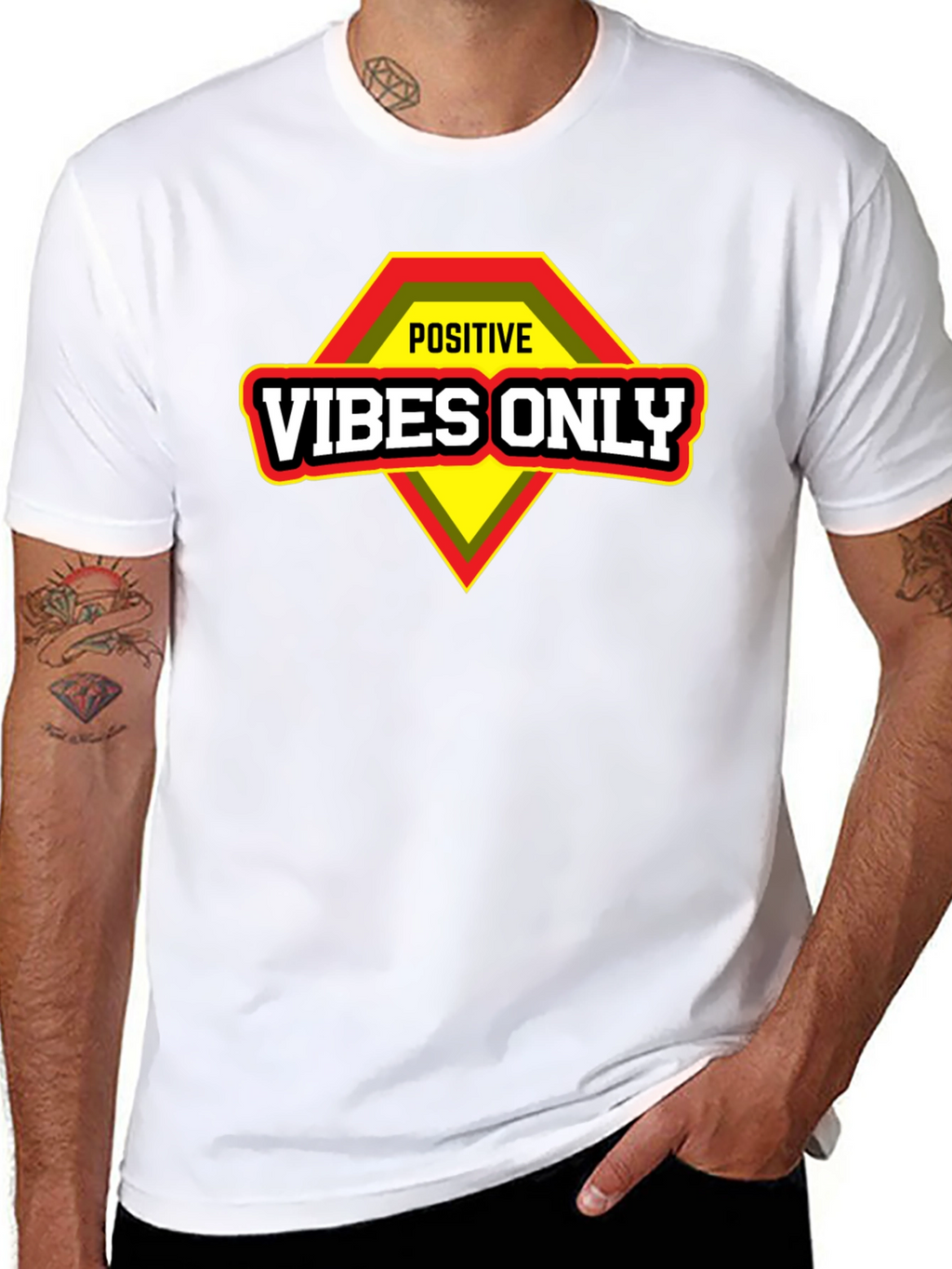 Positive Vibes Only Graphic T-Shirt - Motivational Design