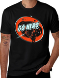 Go Hero Space Graphic Tee - Stylish Black T-Shirt