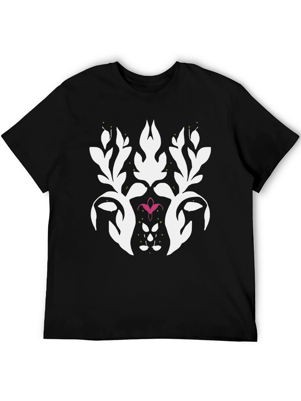 Stylish Black Graphic Tee - Abstract Floral Design