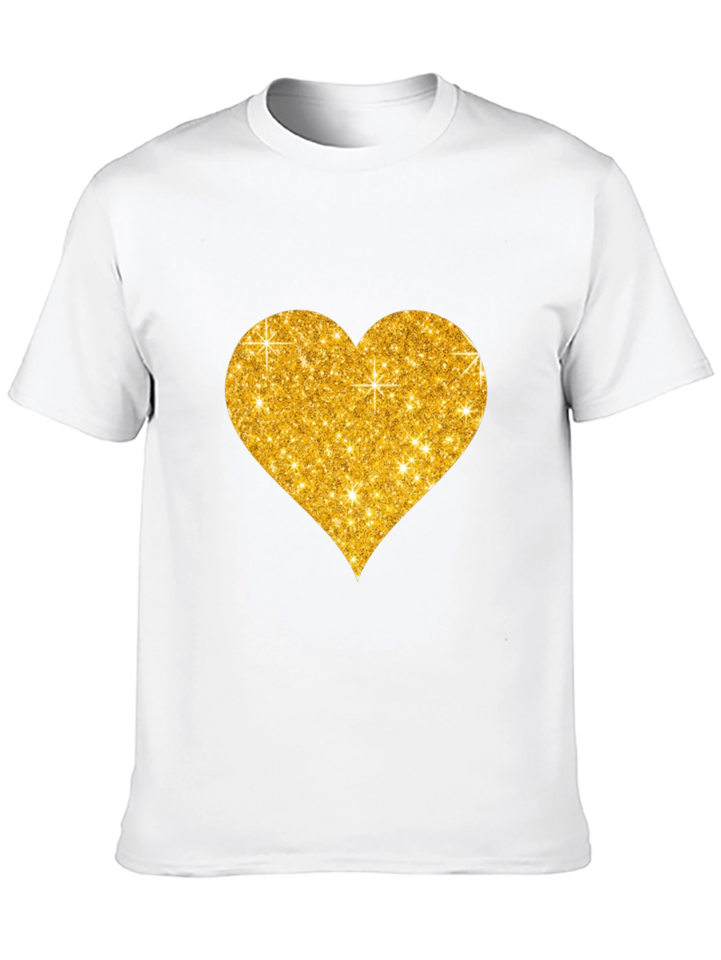 Glitter Heart Graphic Black T-Shirt