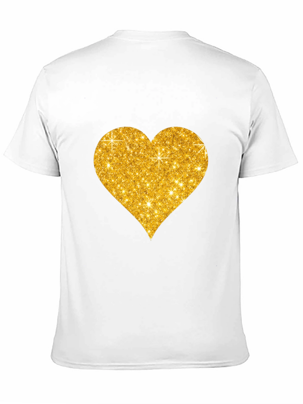 Glitter Heart Graphic Black T-Shirt