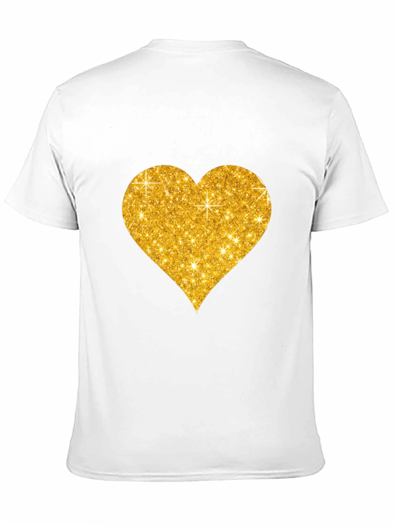 Glitter Heart Graphic Black T-Shirt