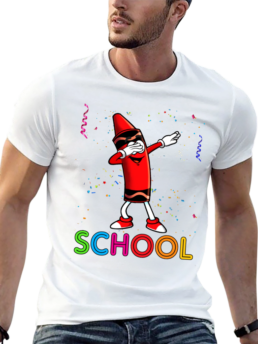 Cool Crayon Dabbing School T-Shirt