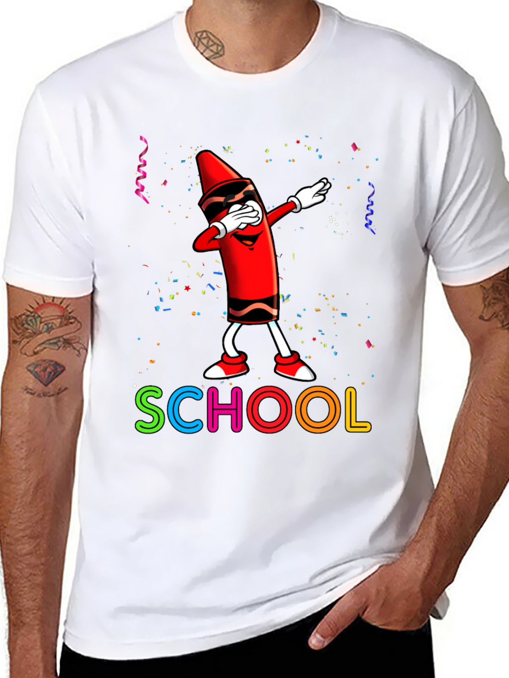 Cool Crayon Dabbing School T-Shirt