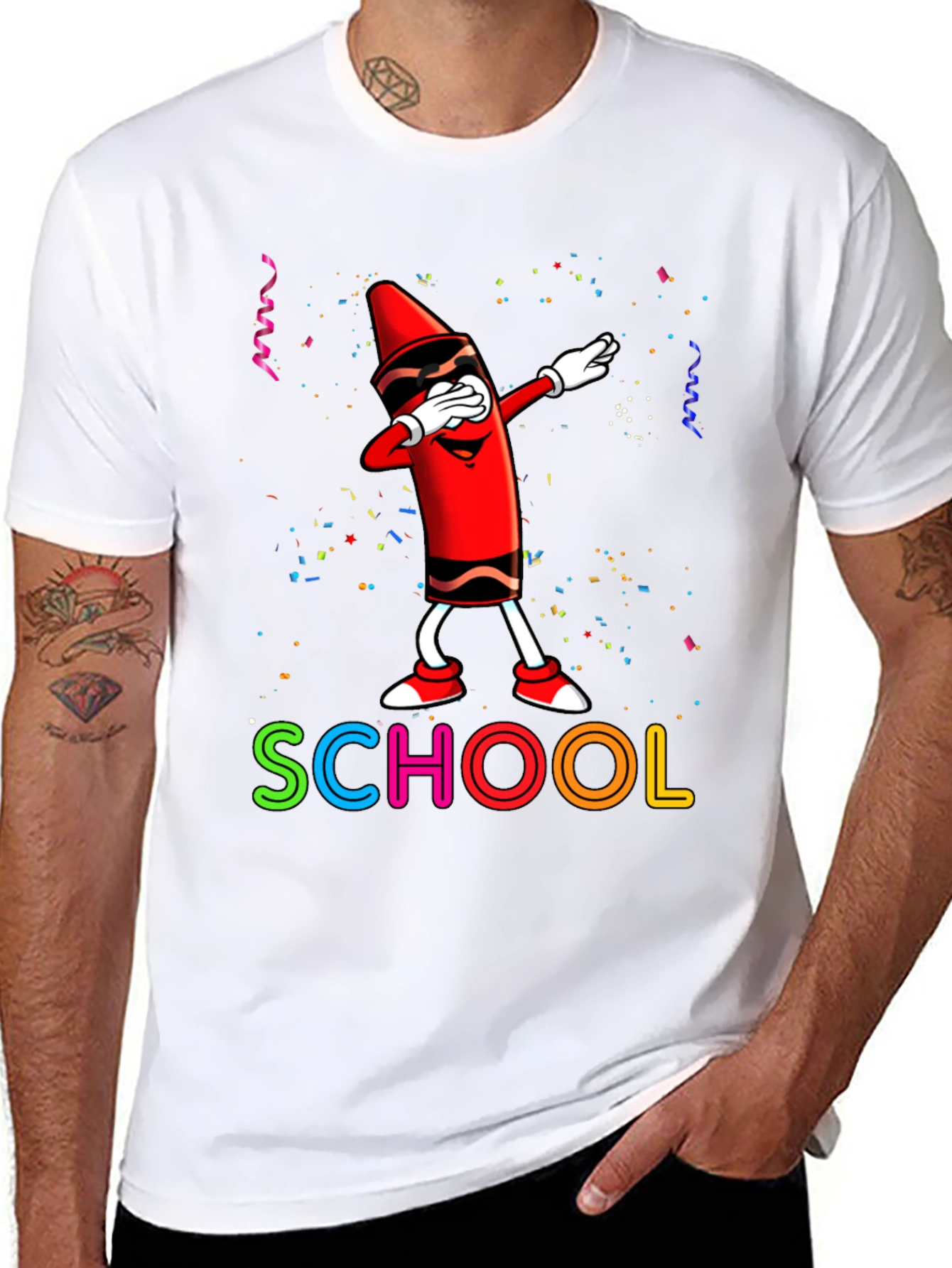 Cool Crayon Dabbing School T-Shirt