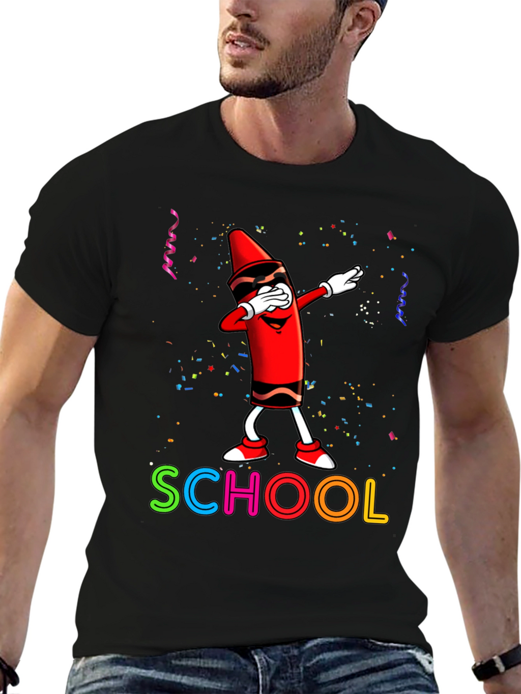 Cool Crayon Dabbing School T-Shirt
