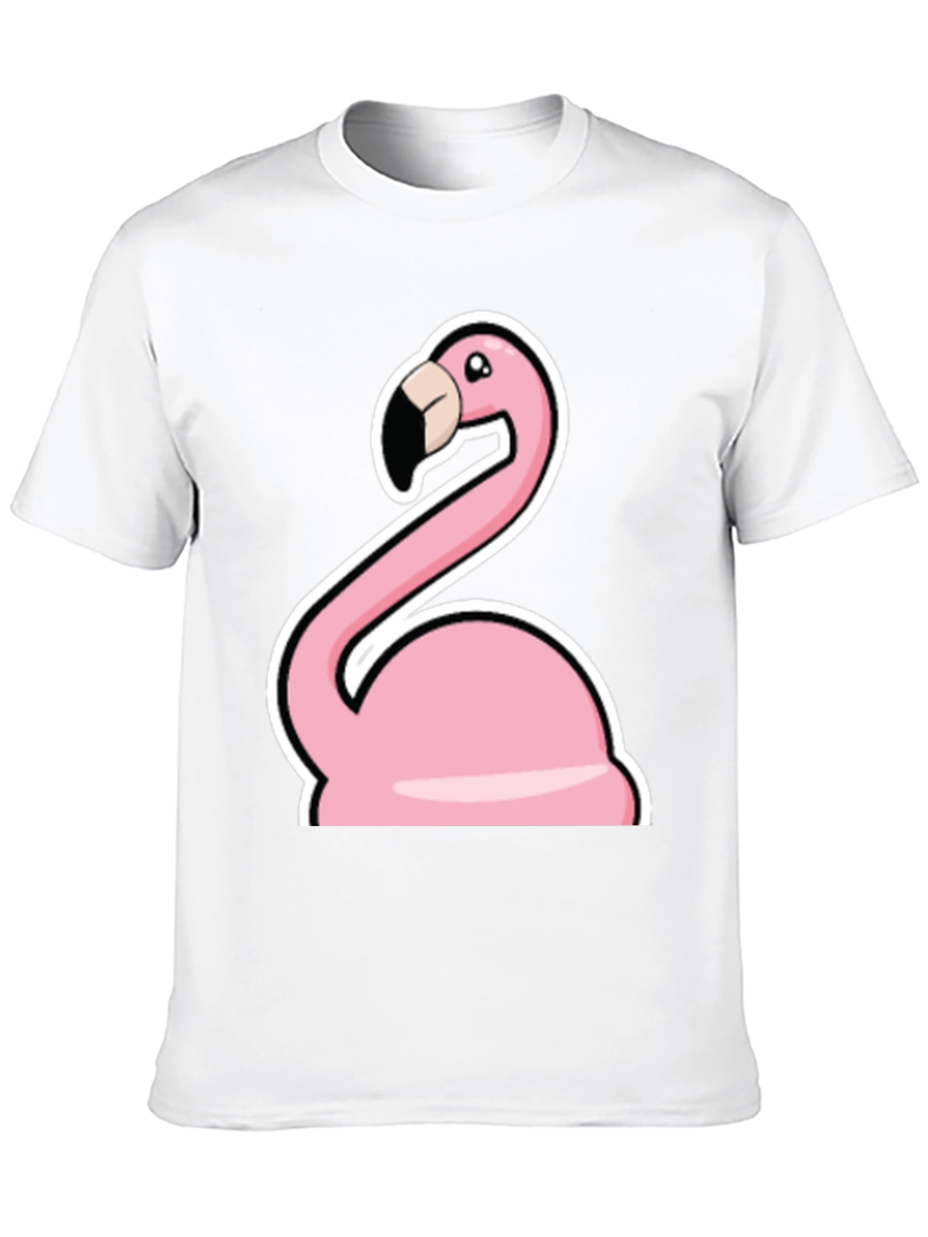 Flamingo Graphic T-Shirt - Casual Black Tee