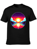 Pixel Sunset T-Shirt - Retro 8-Bit Graphic Tee