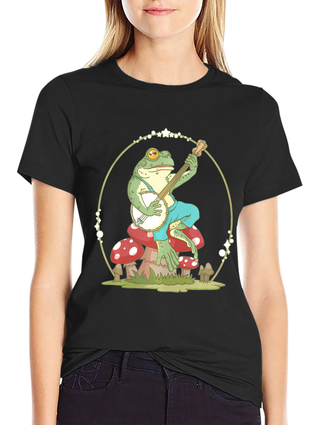 Frog Playing Banjo Graphic T-Shirt
