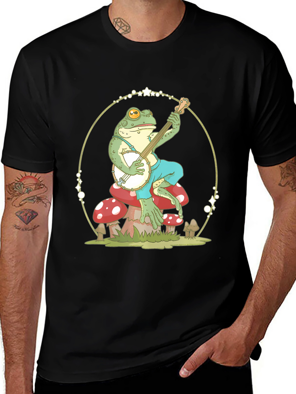 Frog Playing Banjo Graphic T-Shirt