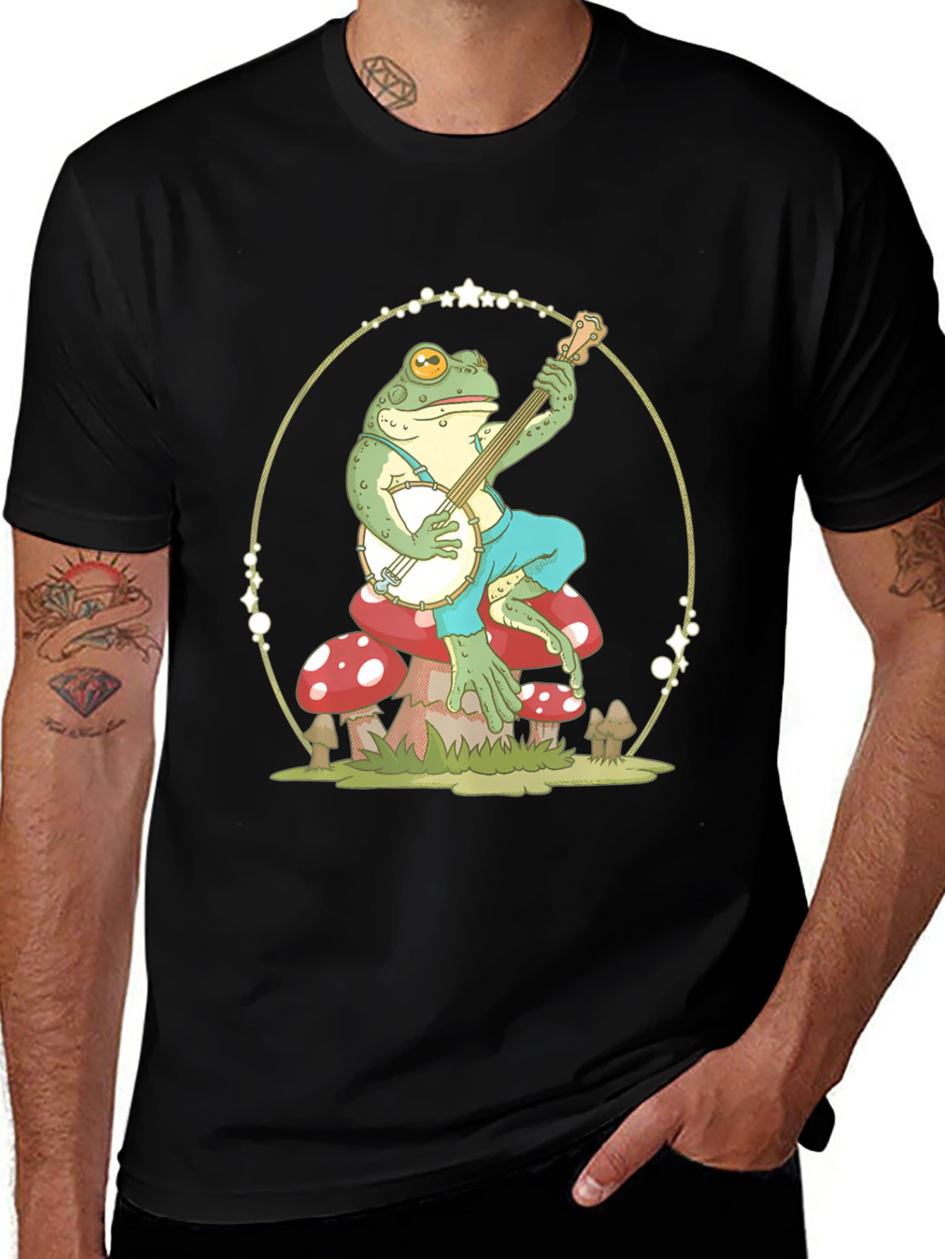 Frog Playing Banjo Graphic T-Shirt