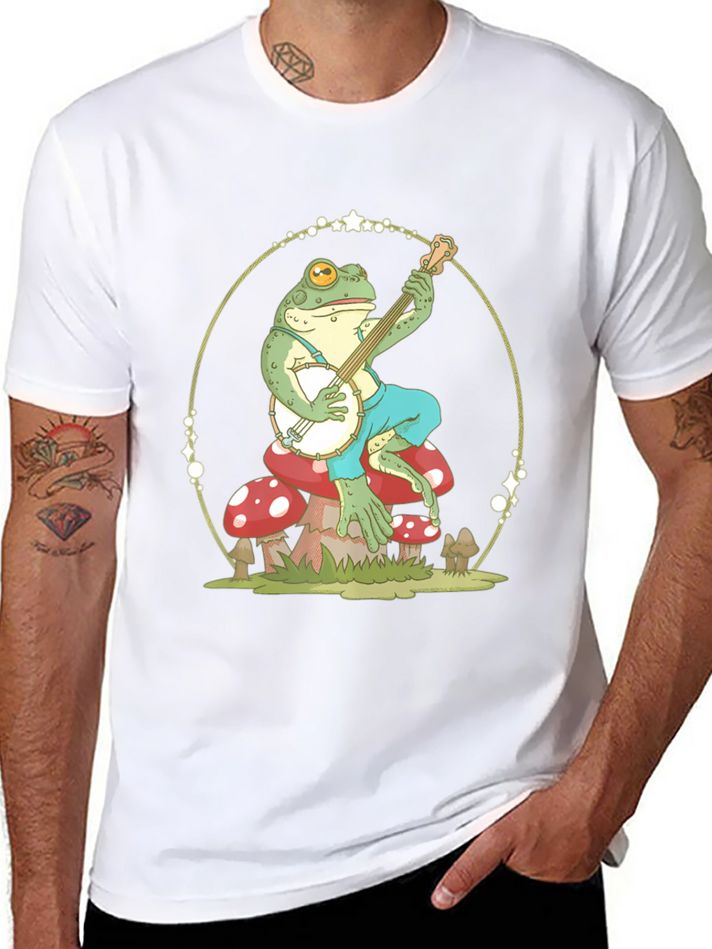 Frog Playing Banjo Graphic T-Shirt