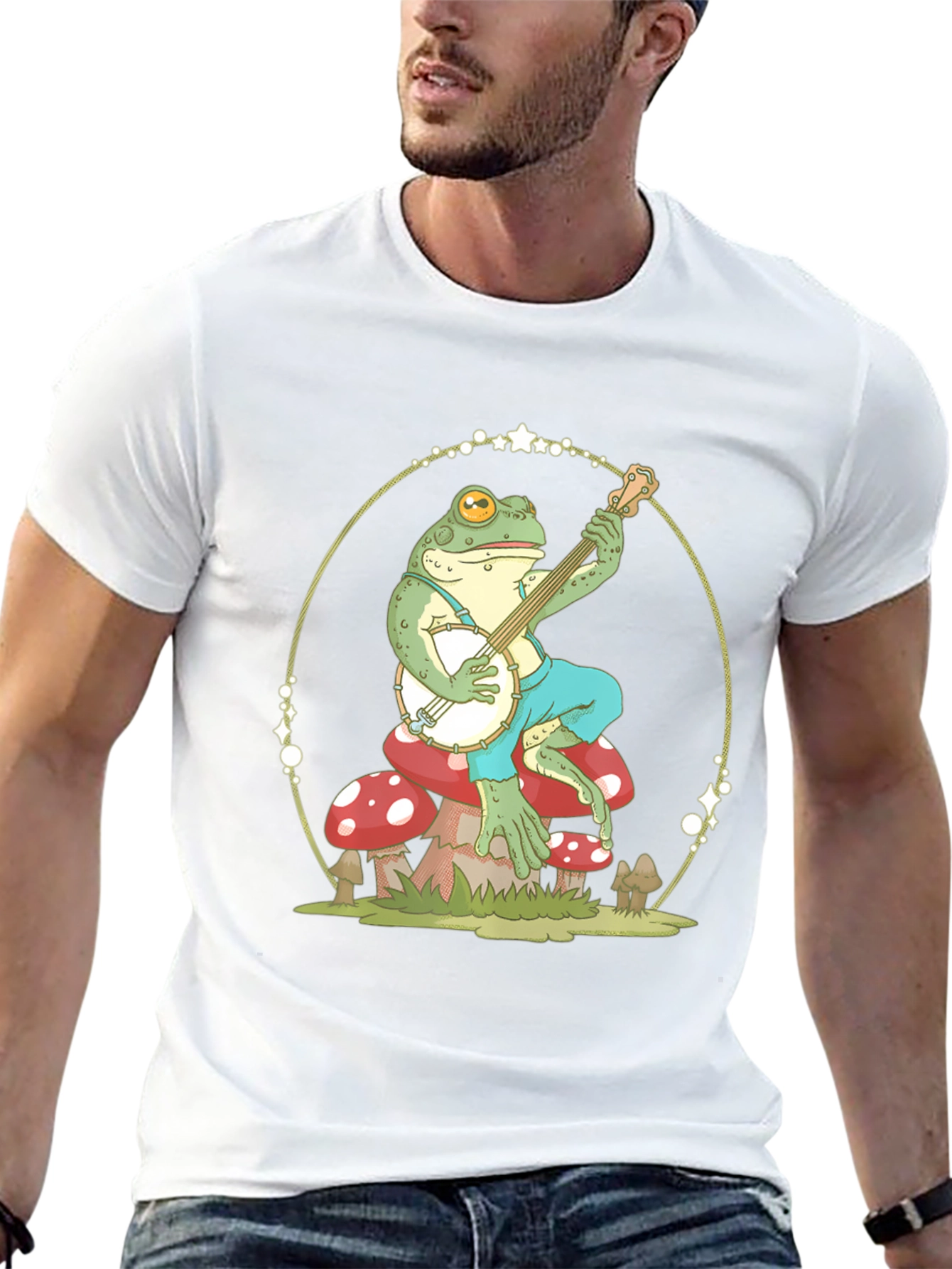 Frog Playing Banjo Graphic T-Shirt