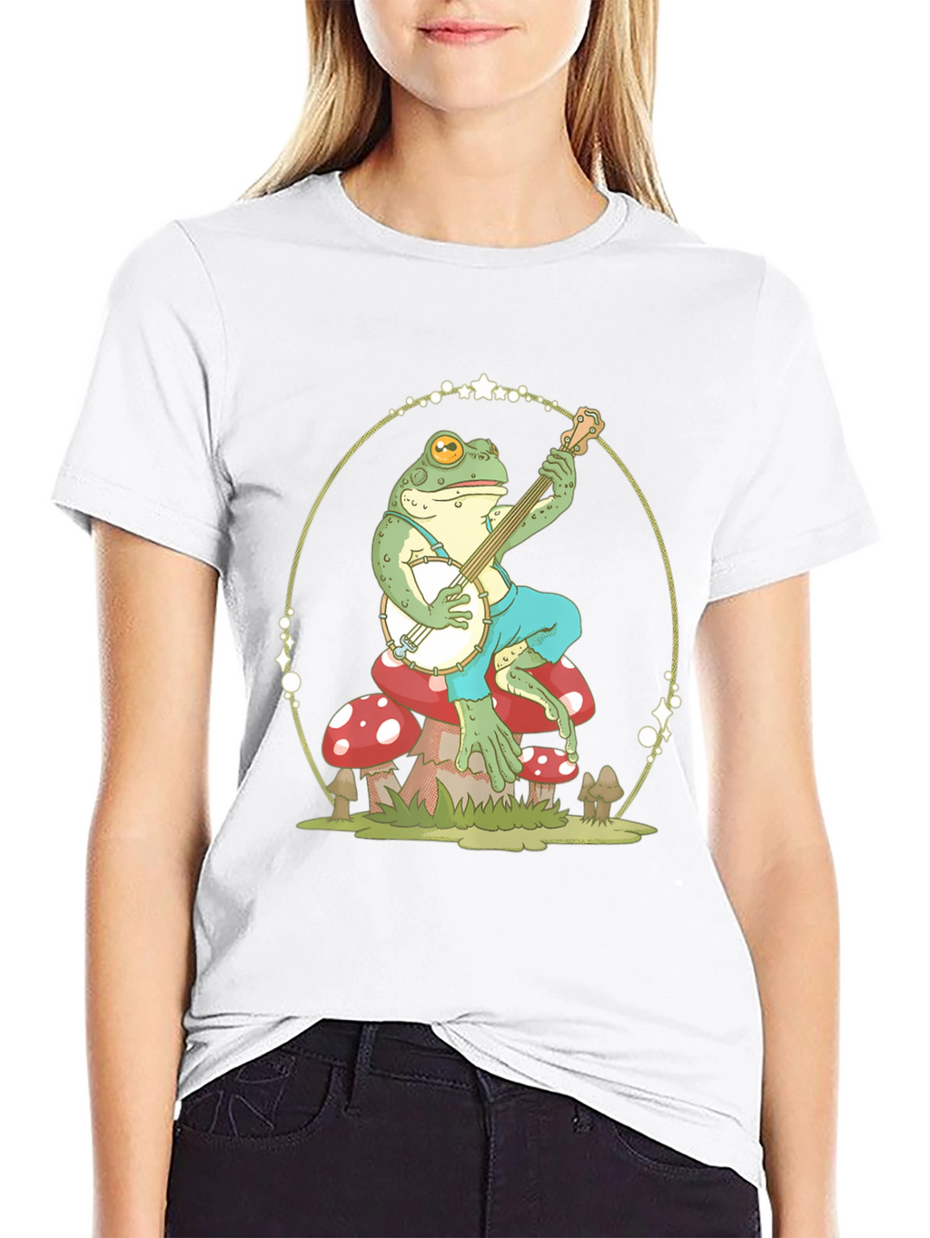 Frog Playing Banjo Graphic T-Shirt
