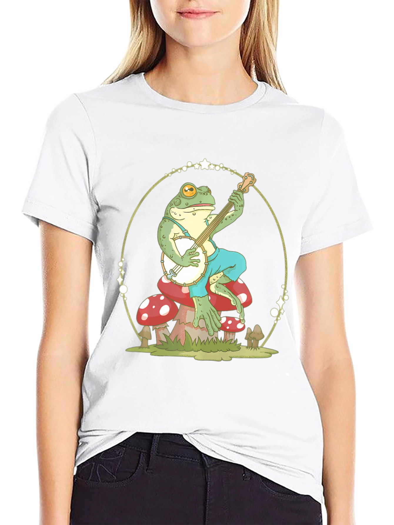 Frog Playing Banjo Graphic T-Shirt