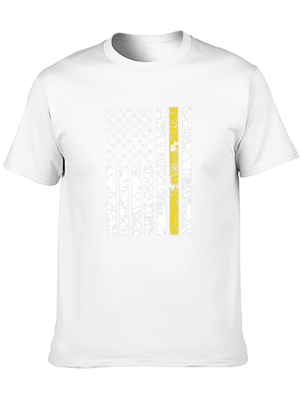 Distressed Thin Yellow Line Flag Graphic Tee
