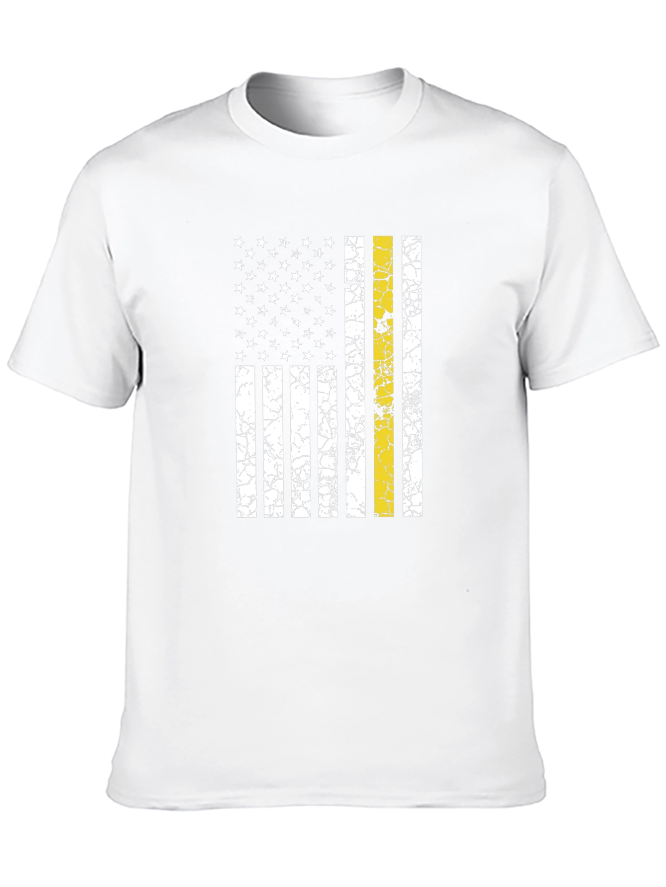 Distressed Thin Yellow Line Flag Graphic Tee