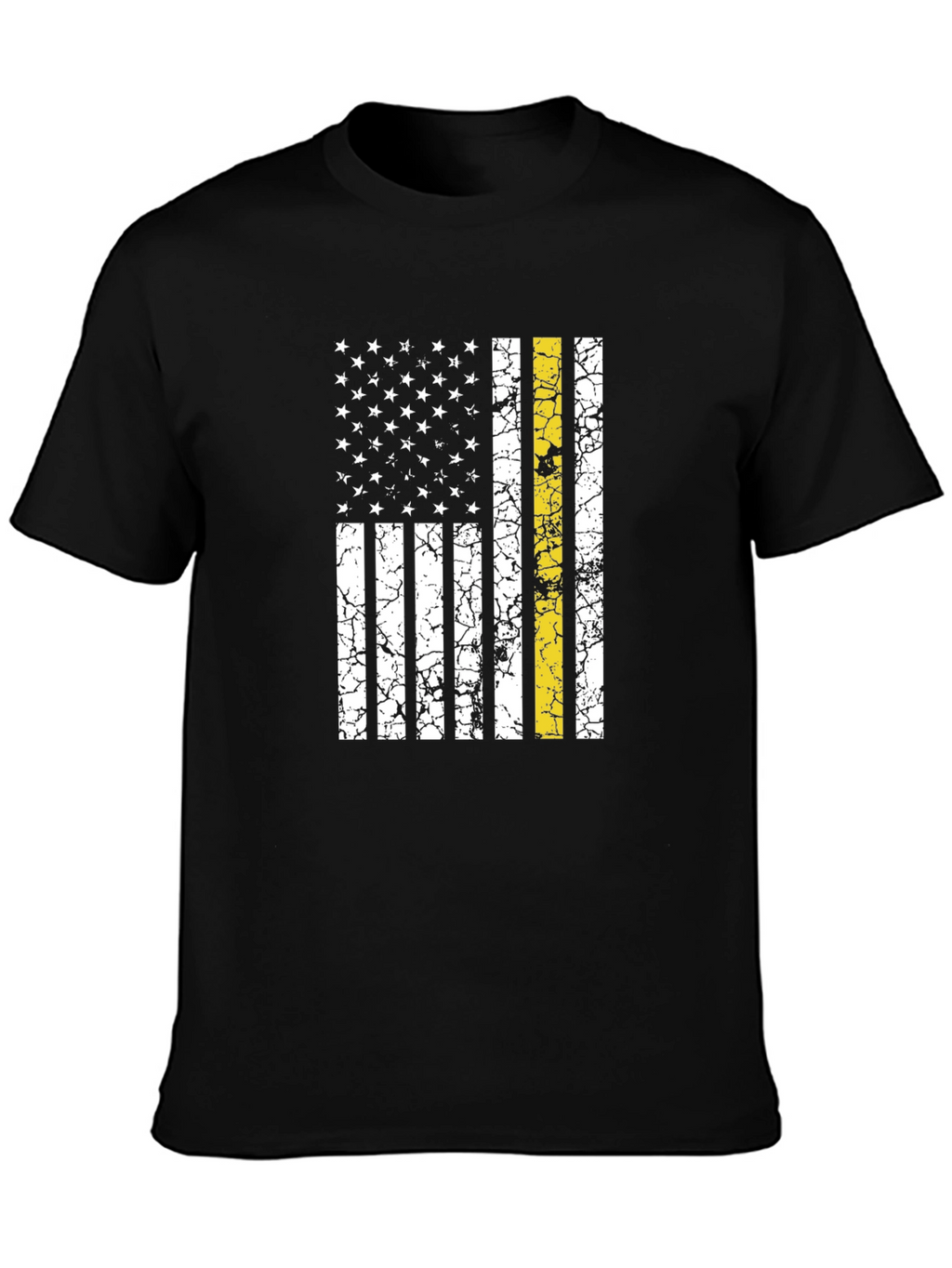Distressed Thin Yellow Line Flag Graphic Tee