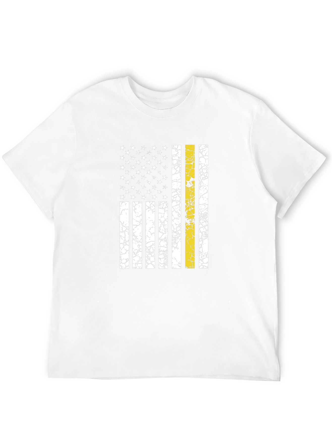 Distressed Thin Yellow Line Flag Graphic Tee