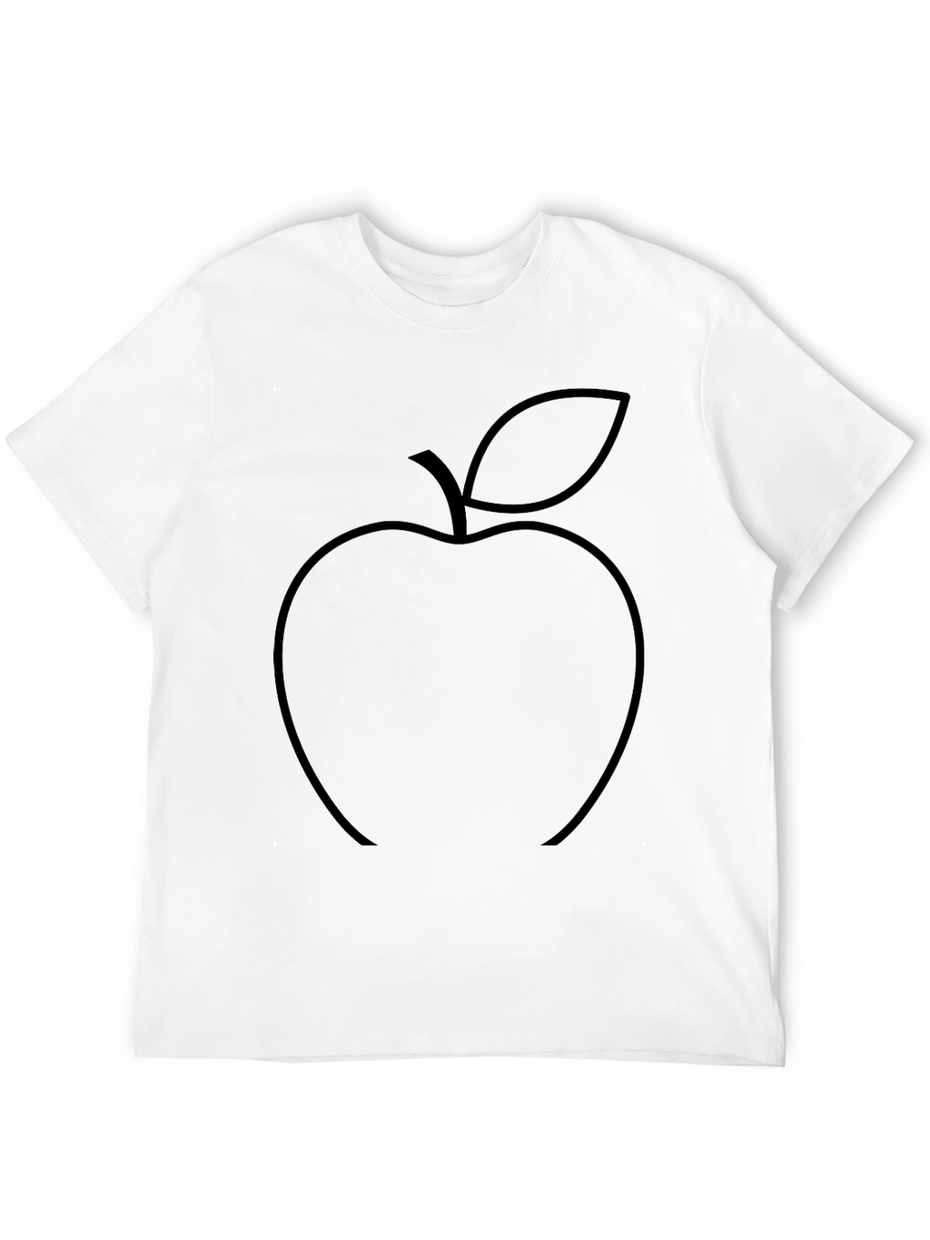 Minimalist Apple Outline Black T-Shirt