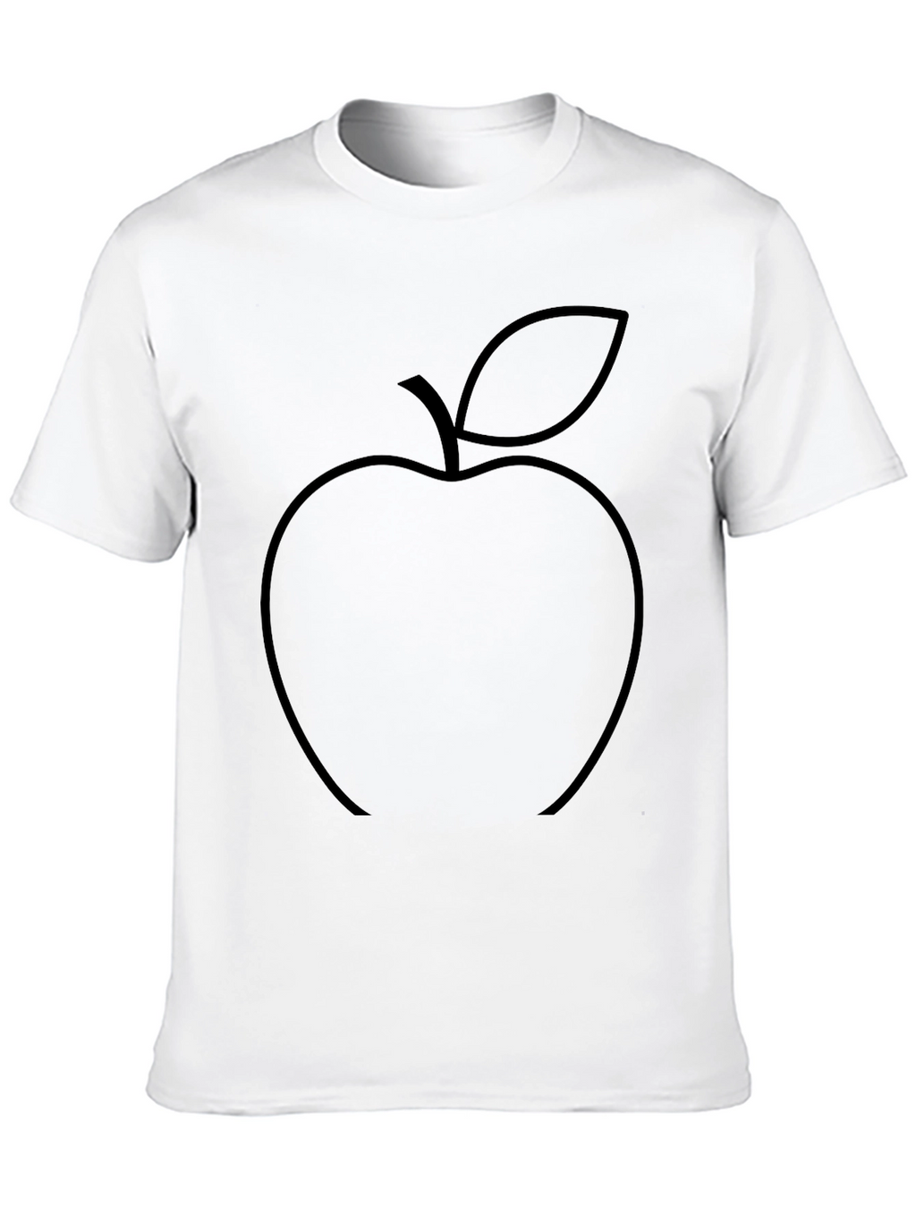 Minimalist Apple Outline Black T-Shirt